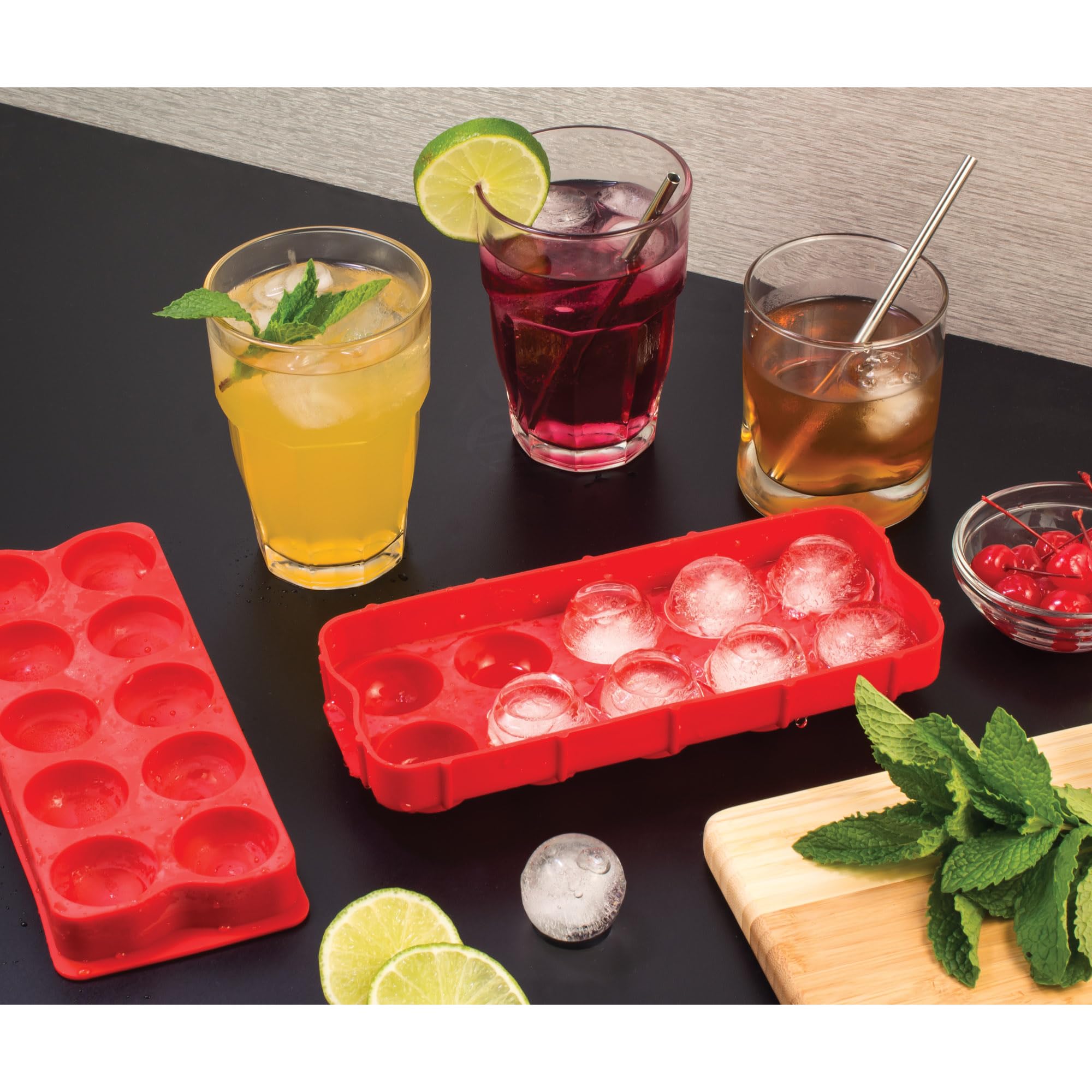 HIC Kitchen Cannonball Ice Tray 1.5-inch balls for long-lasting chill in cocktails