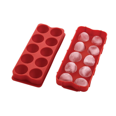 HIC Kitchen Cannonball Ice Tray non-stick silicone ensures easy release and quick cleanup