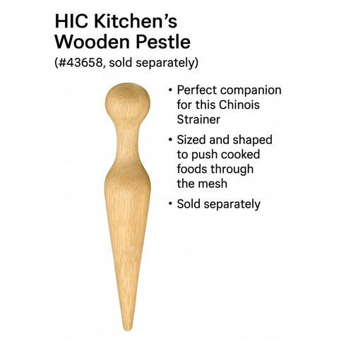 HIC Kitchen dishwasher-safe cone sieve for easy cleanup after meals.