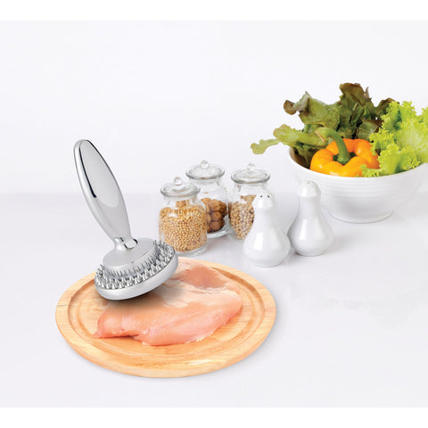 HIC Kitchen dual meat tenderizer chrome-plated zinc design for long-lasting everyday use
