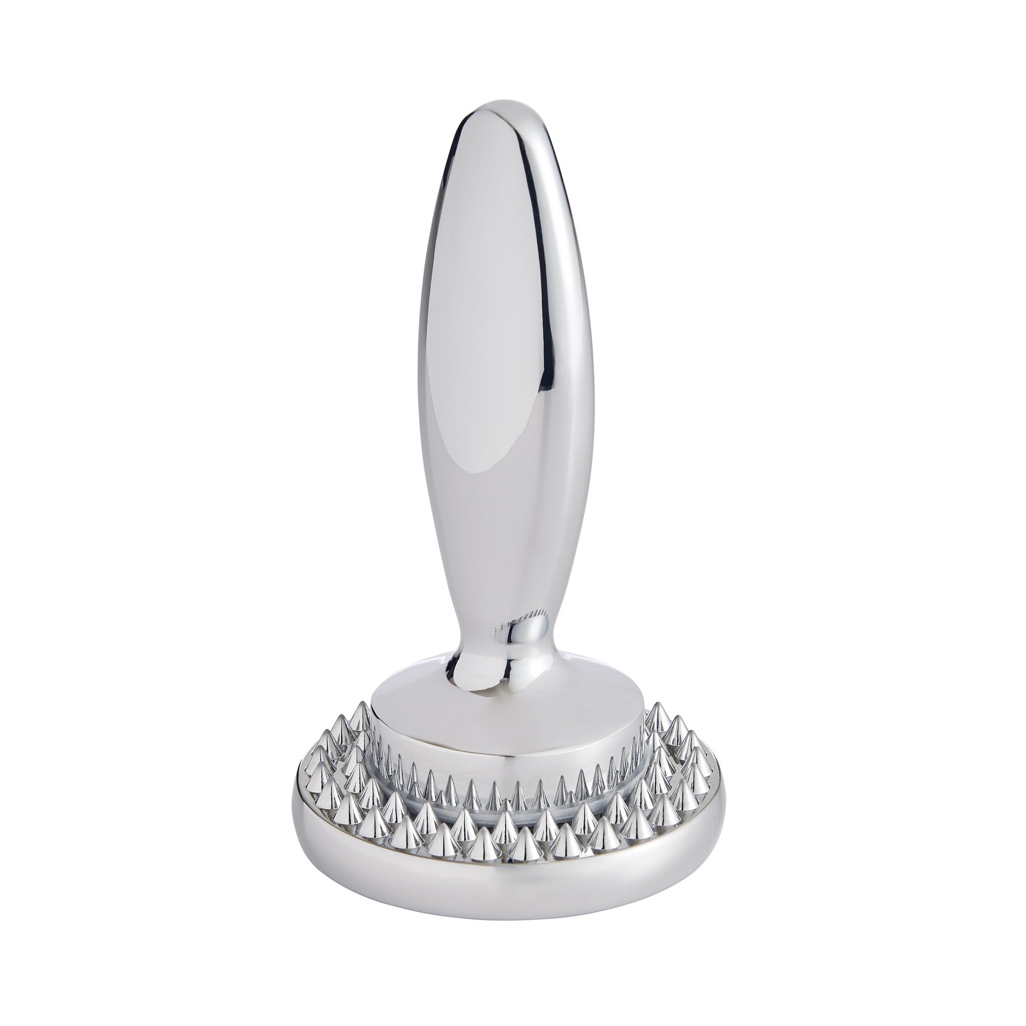 HIC Kitchen dual meat tenderizer top view highlighting sturdy chrome-plated zinc construction