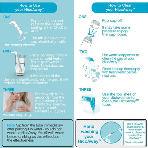 HICCAWAY on-the-go use supports travel, office, and home hiccup relief.
