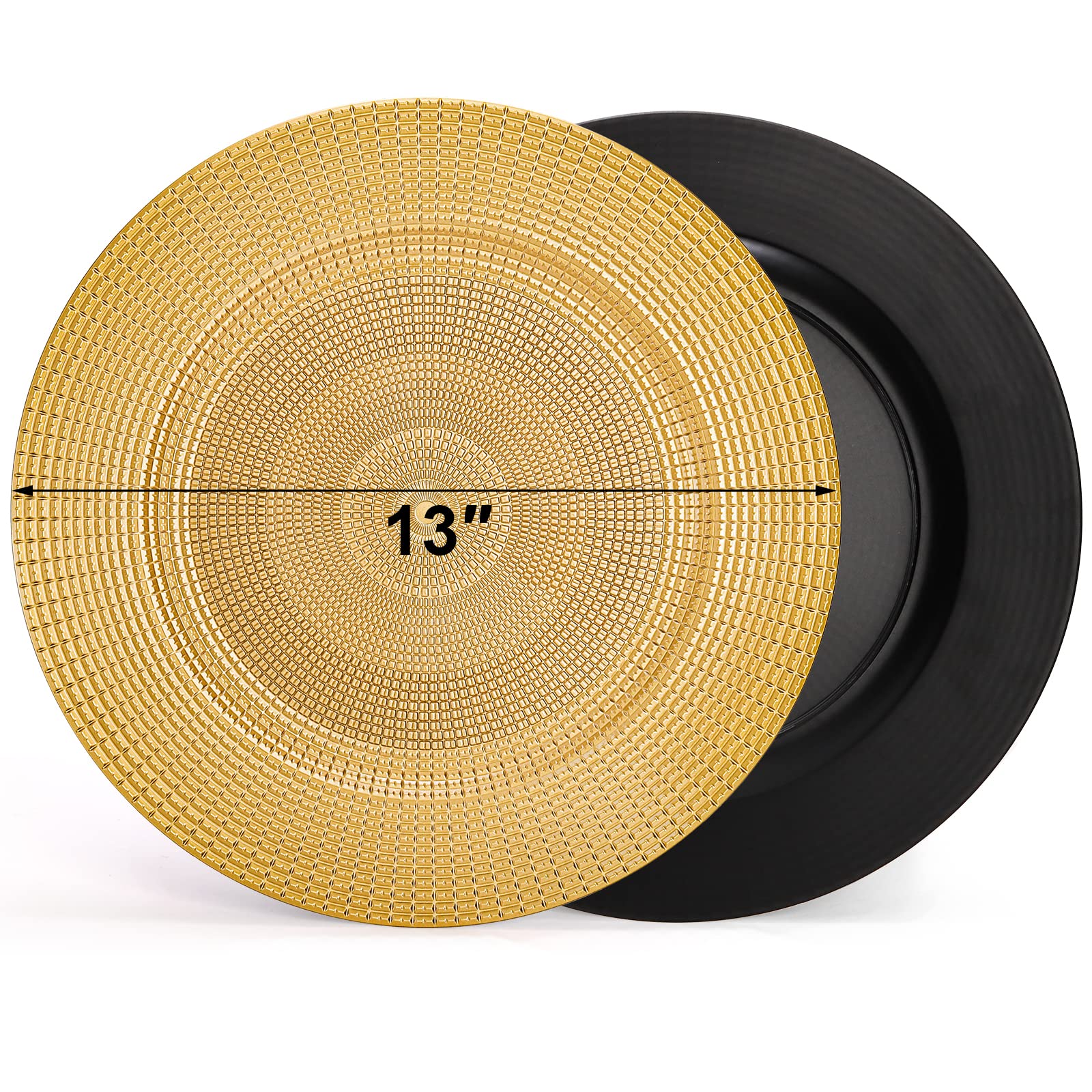 Hiceeden chain-pattern detail charger adds texture and shimmer to tables