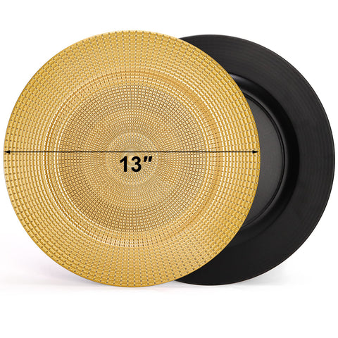 Hiceeden chain-pattern detail charger adds texture and shimmer to tables