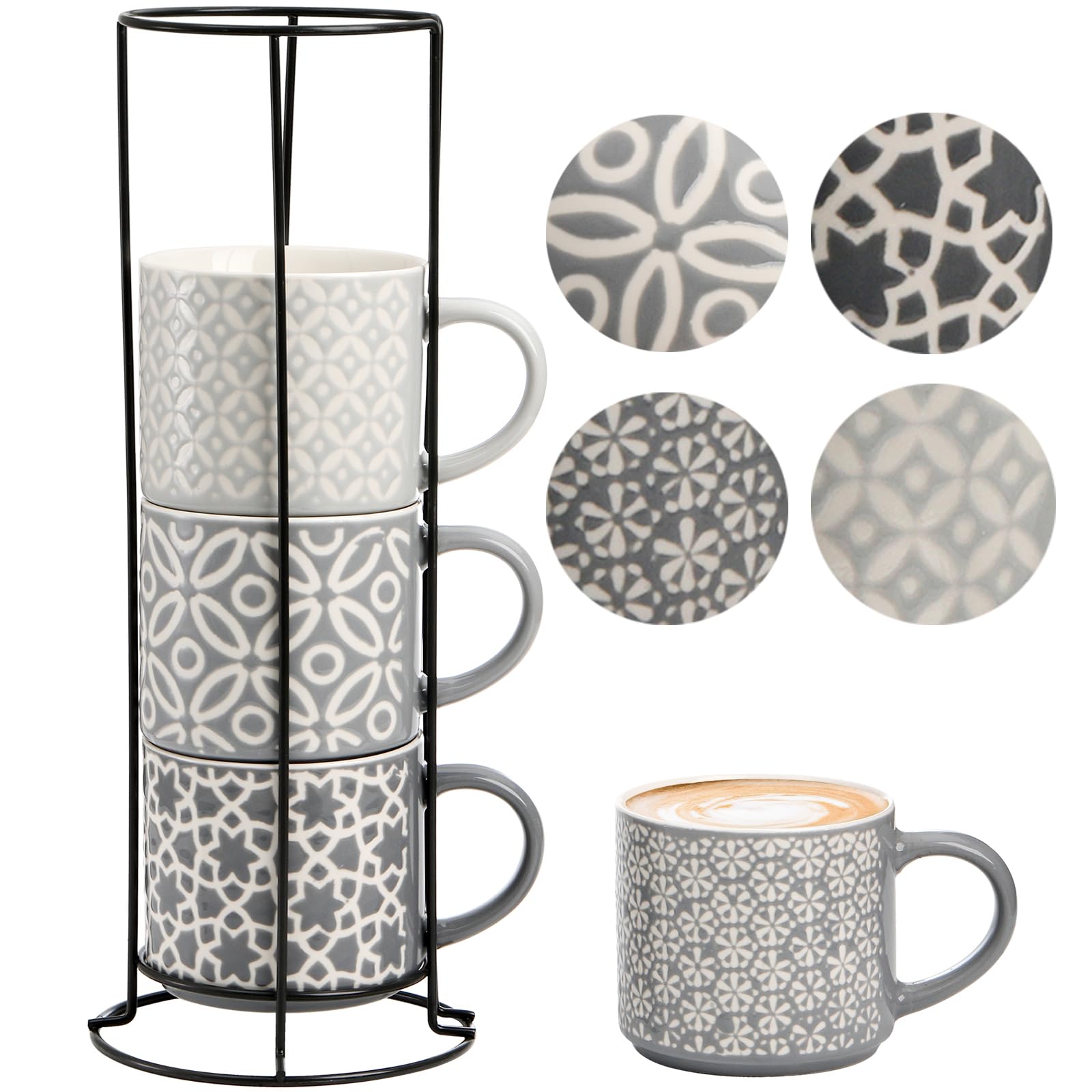 Hiceeden coffee mug set on metal stand for organized storage.