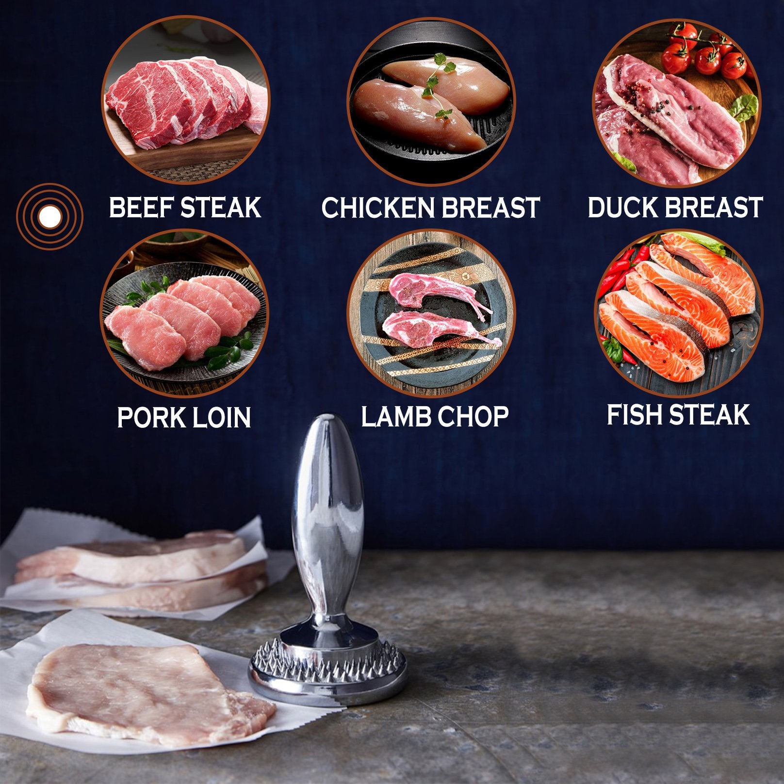 Hicook flat-side in action flattening chicken breasts for even cooking.