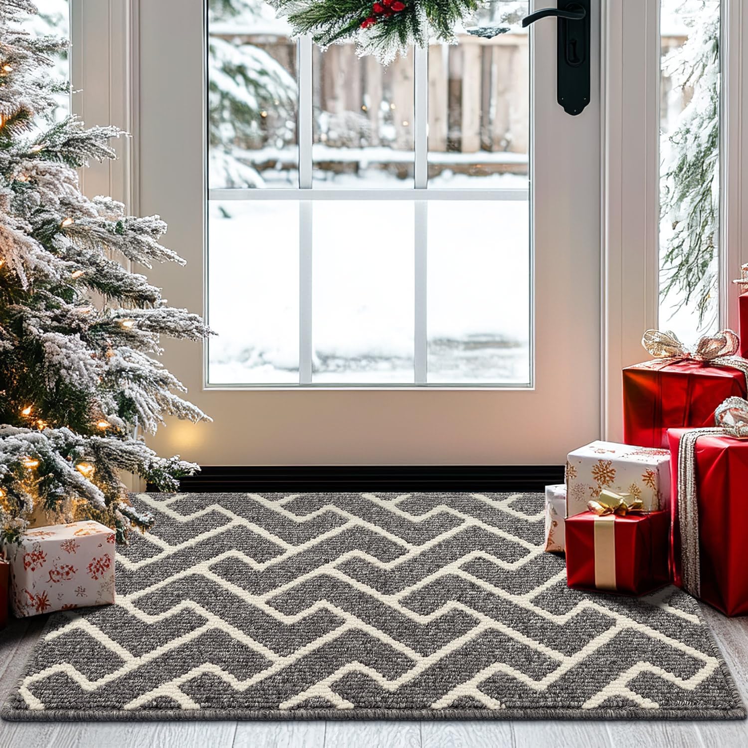 hicorfe Indoor Doormat absorbs moisture at the front door for cleaner floors.