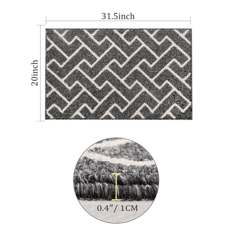 hicorfe Doormat shows a non-slip backing preventing slips on indoor floors.