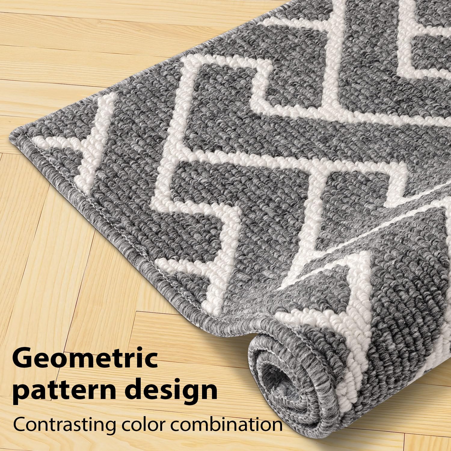 hicorfe care-washable kitchen rug – machine washable for quick refresh.