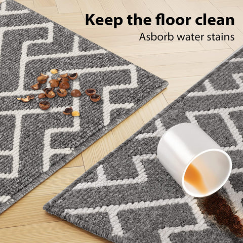 hicorfe multi-use kitchen rug – gradient design suits kitchen hallway and laundry.