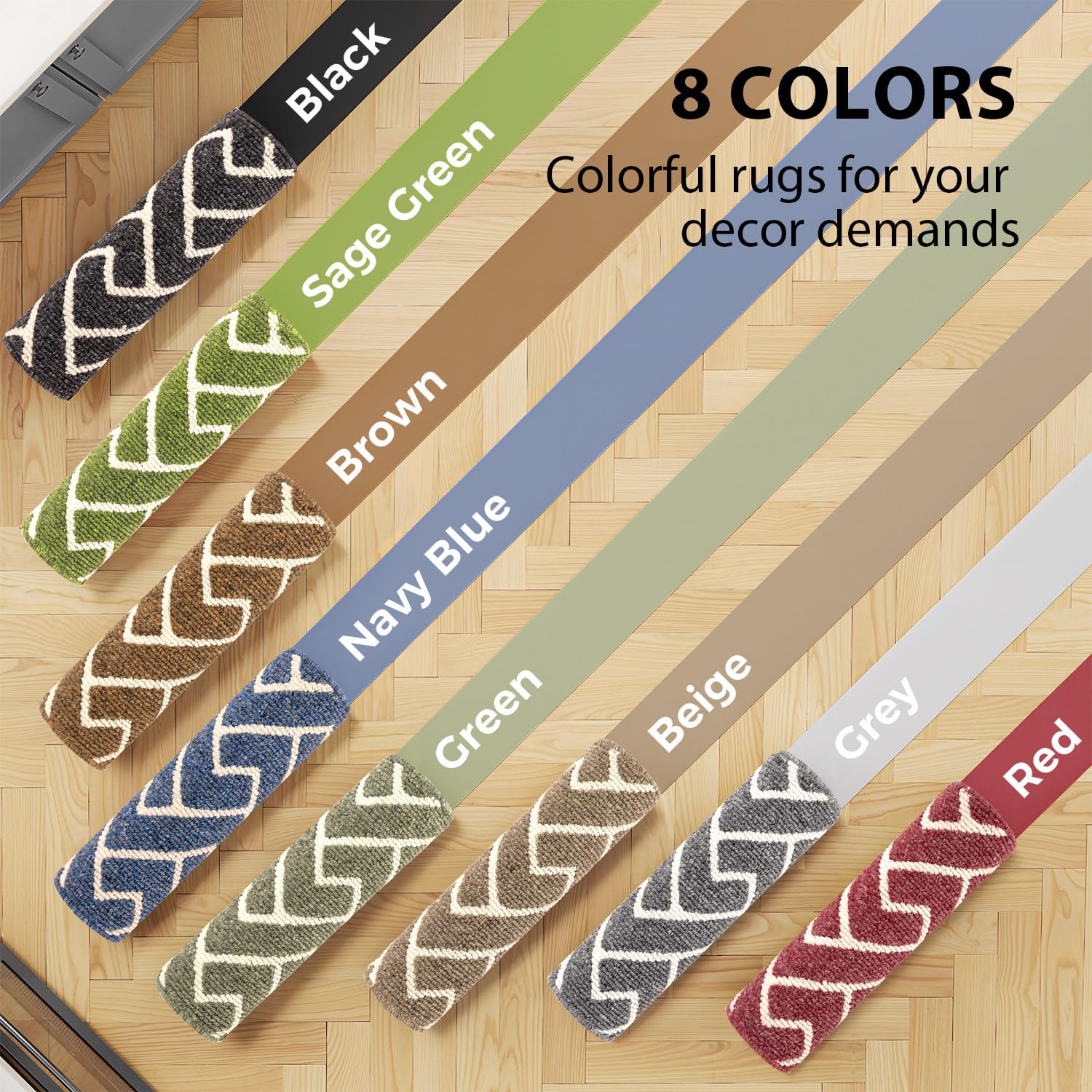hicorfe kitchen rug non-slip backing – TPR grip prevents sliding.