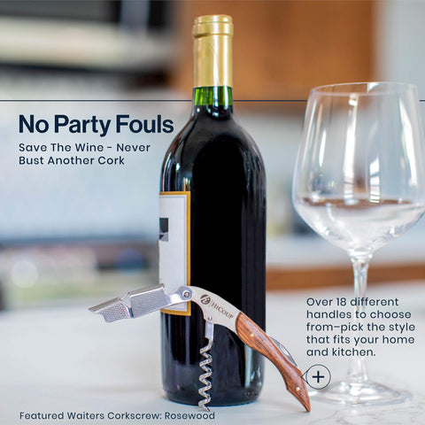 HiCoup Wine Opener built-in cap remover helps remove caps neatly.
