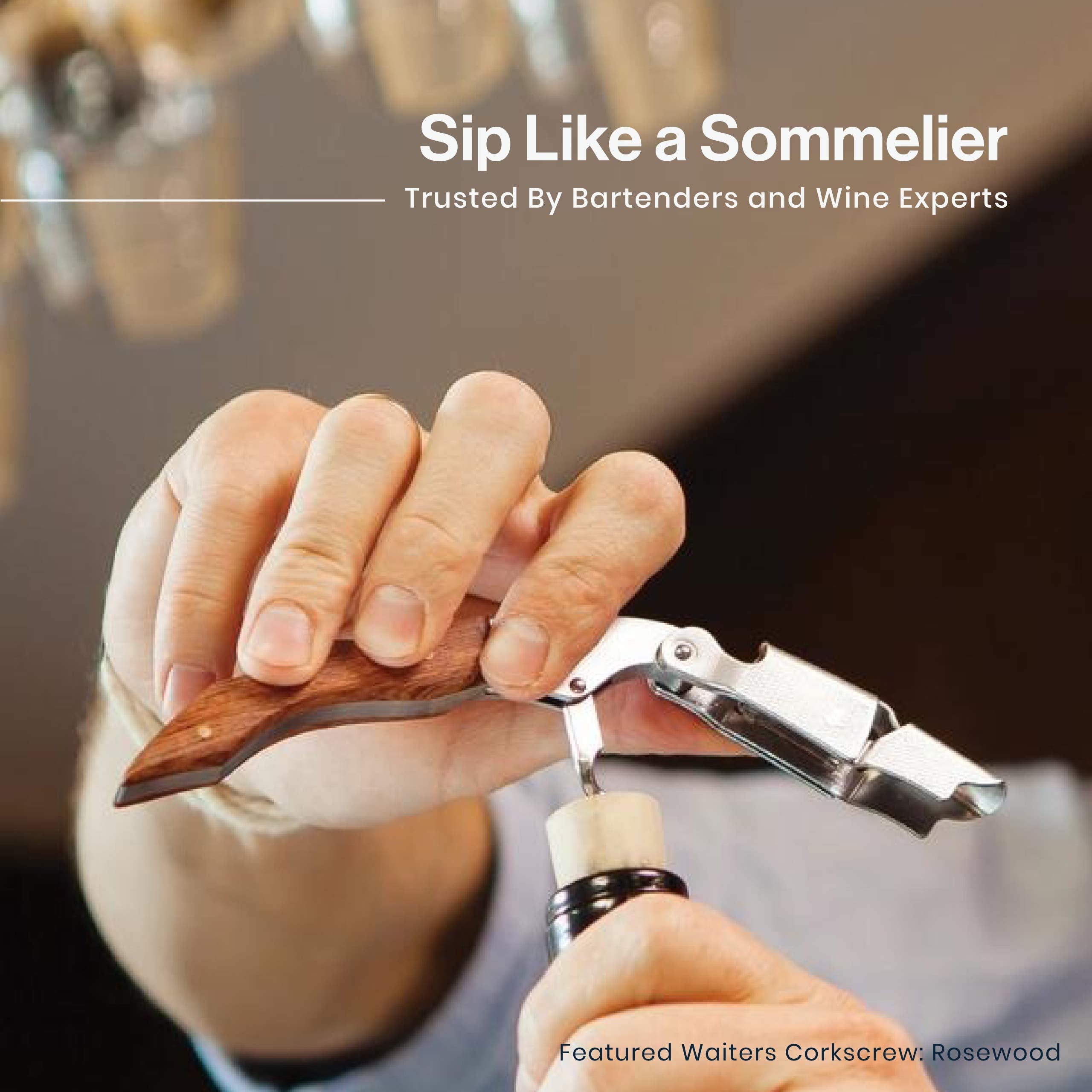 HiCoup Wine Opener double hinged lever provides extra leverage for easy cork removal.