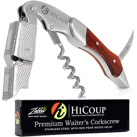 HiCoup Wine Opener with ergonomic handle offers comfortable grip for smooth cork removal.