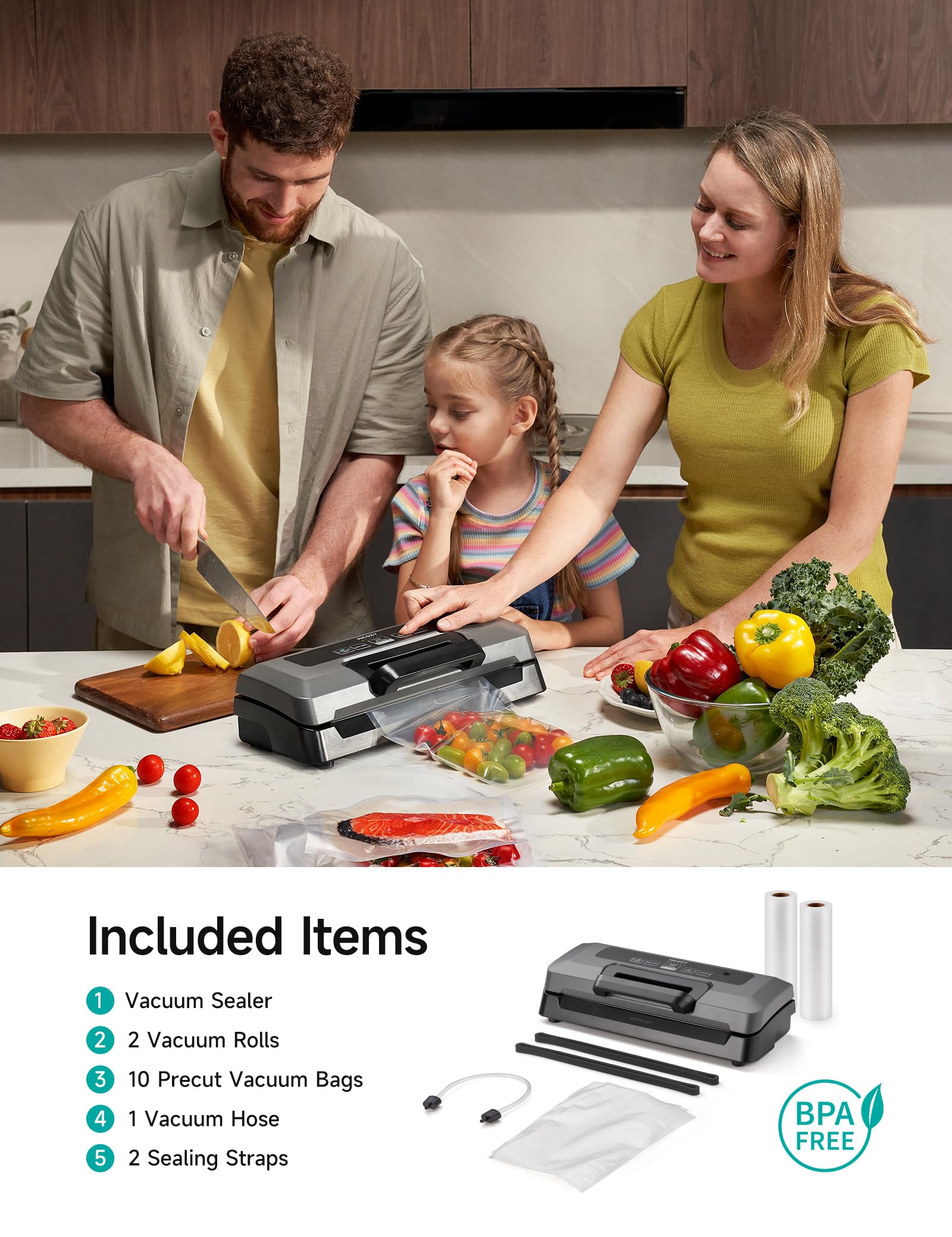 HiCOZY H700 bundle includes BPA-free bags, rolls, and hose