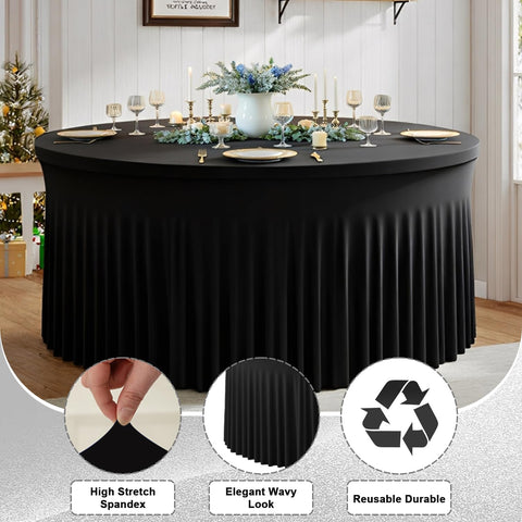 Hietaap spandex tablecloth with easy installation and snug fit
