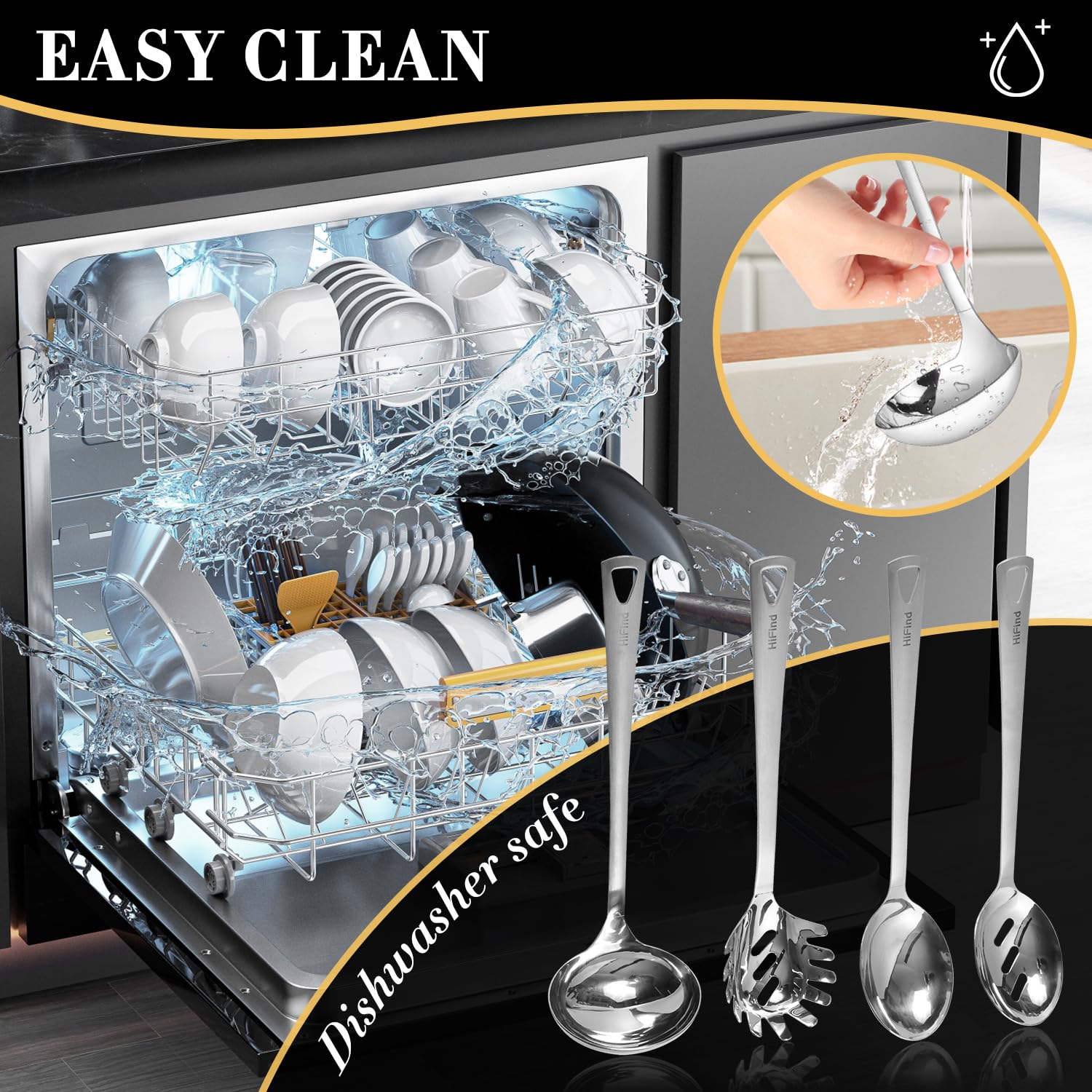 HIFIND stainless steel utensils withstand daily use in busy kitchens