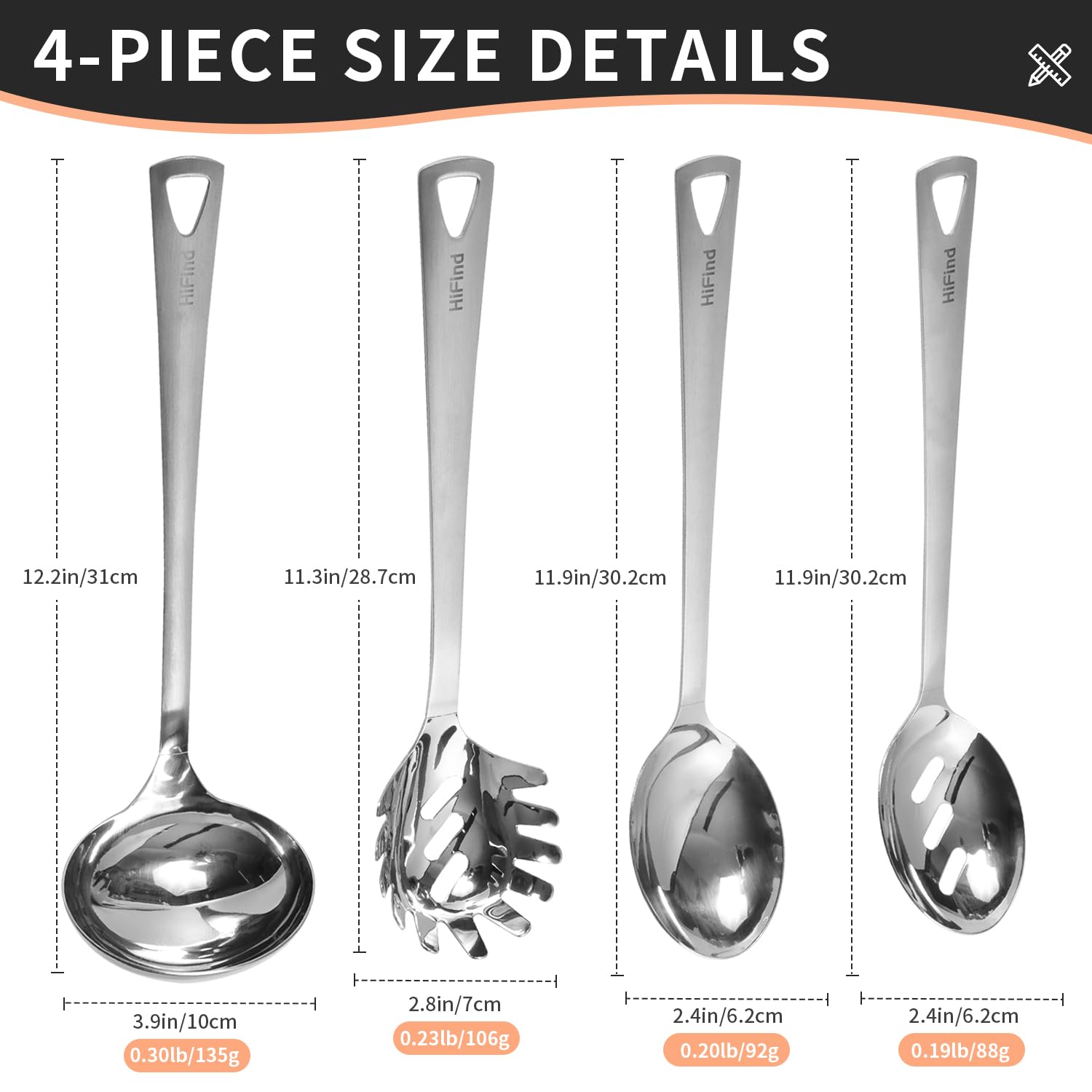 HIFIND ladle for serving soups with smooth, balanced control