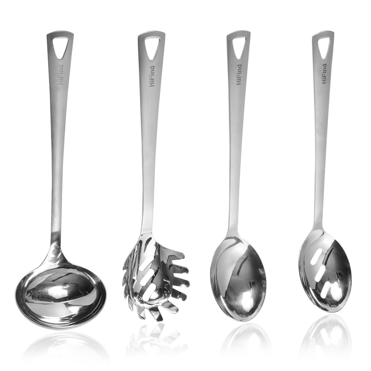 HIFIND 4-piece set with slotted spoon for draining soups and sauces