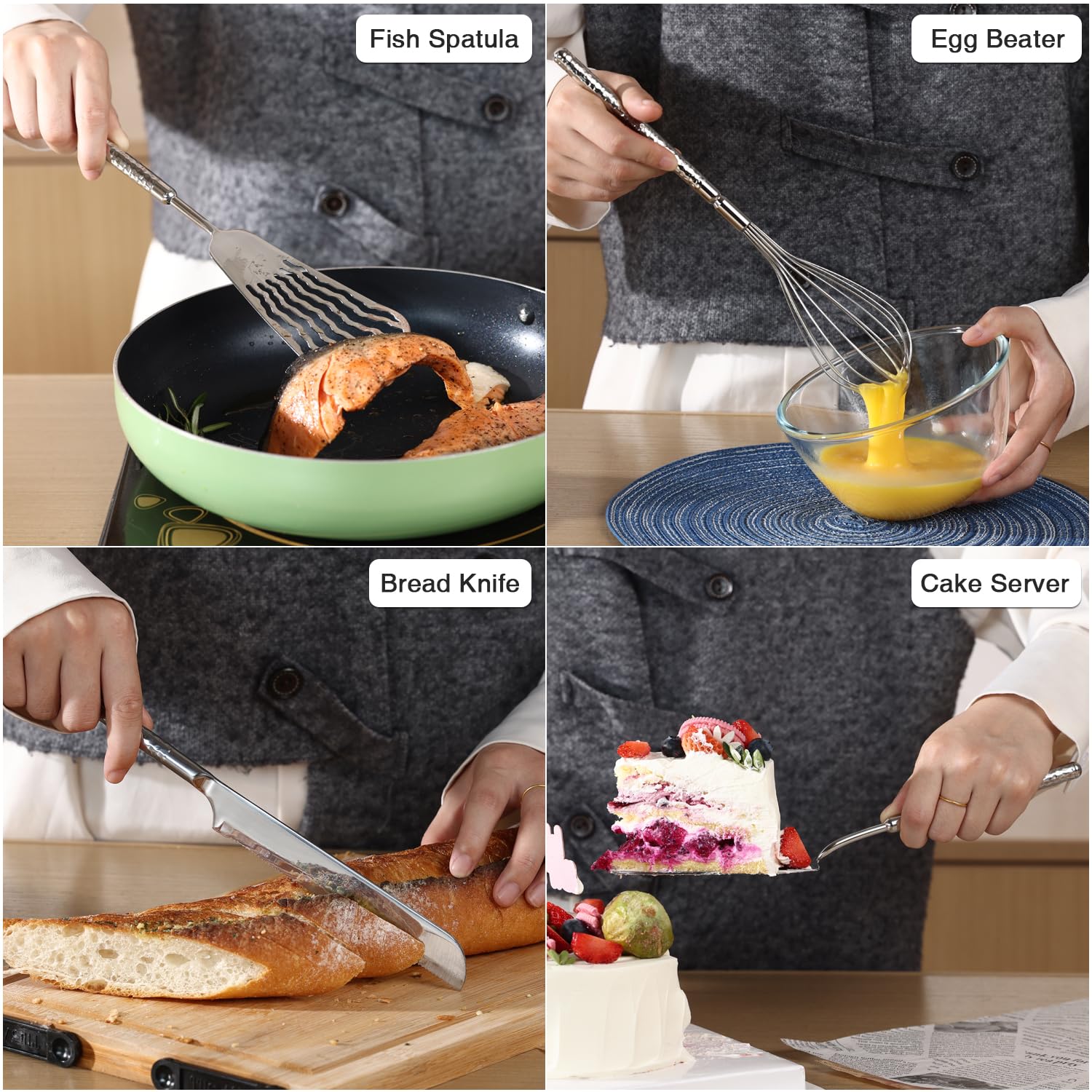 HIFIND fish spatula with flexible blade for delicate fish and pancakes
