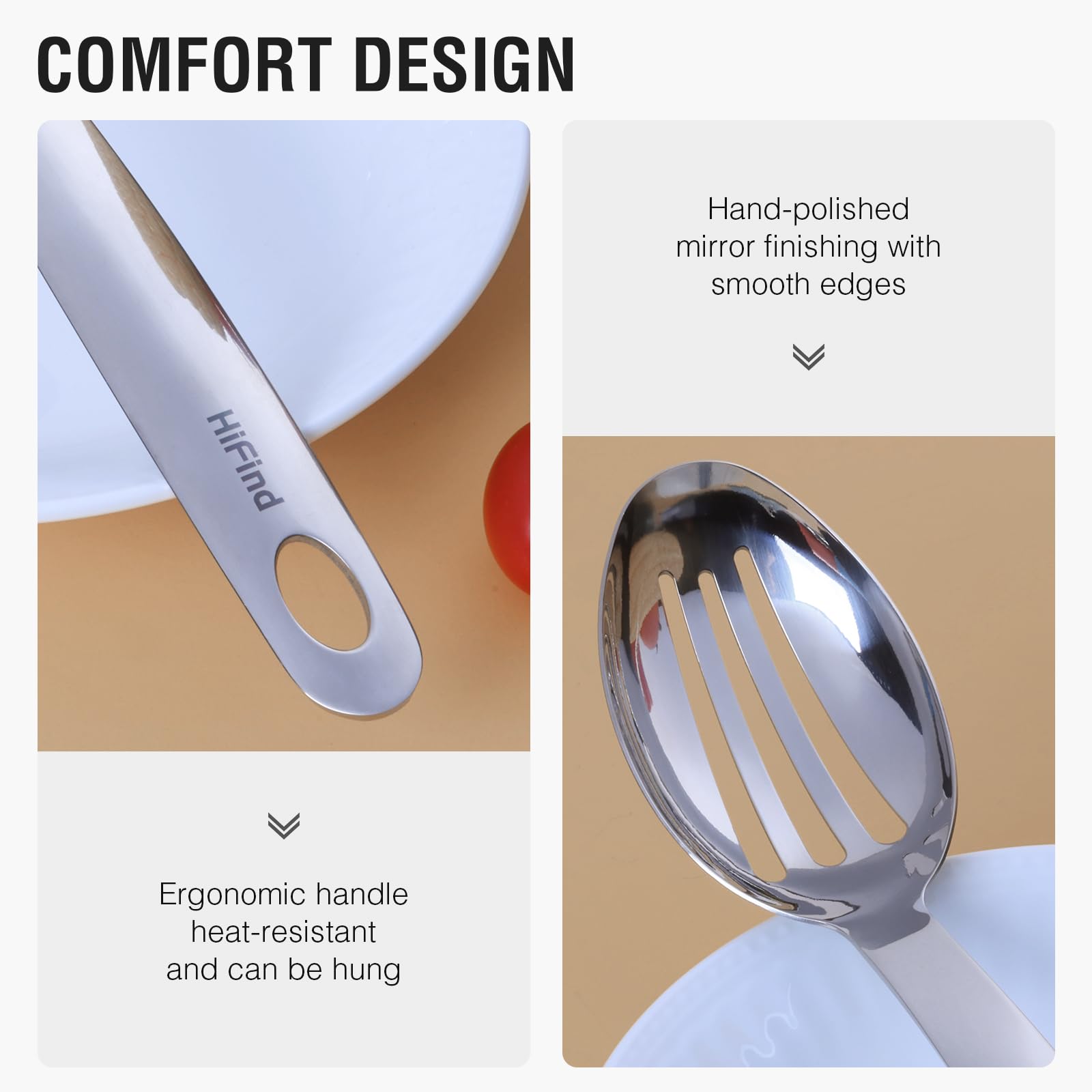 HIFIND ladle with deep bowl ideal for soups and stews
