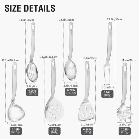 HIFIND slotted serving spoon draining liquids during serving