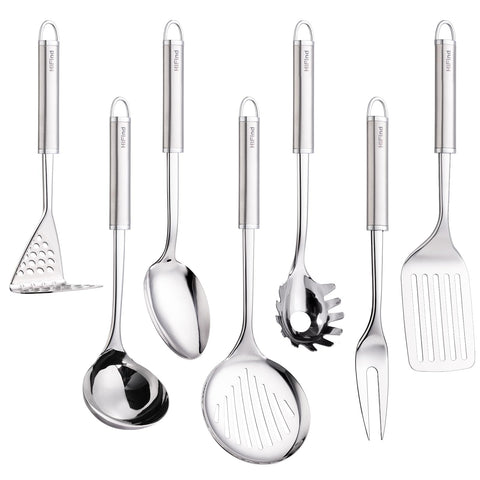 HIFIND stainless steel ladle for soups with a sturdy grip.