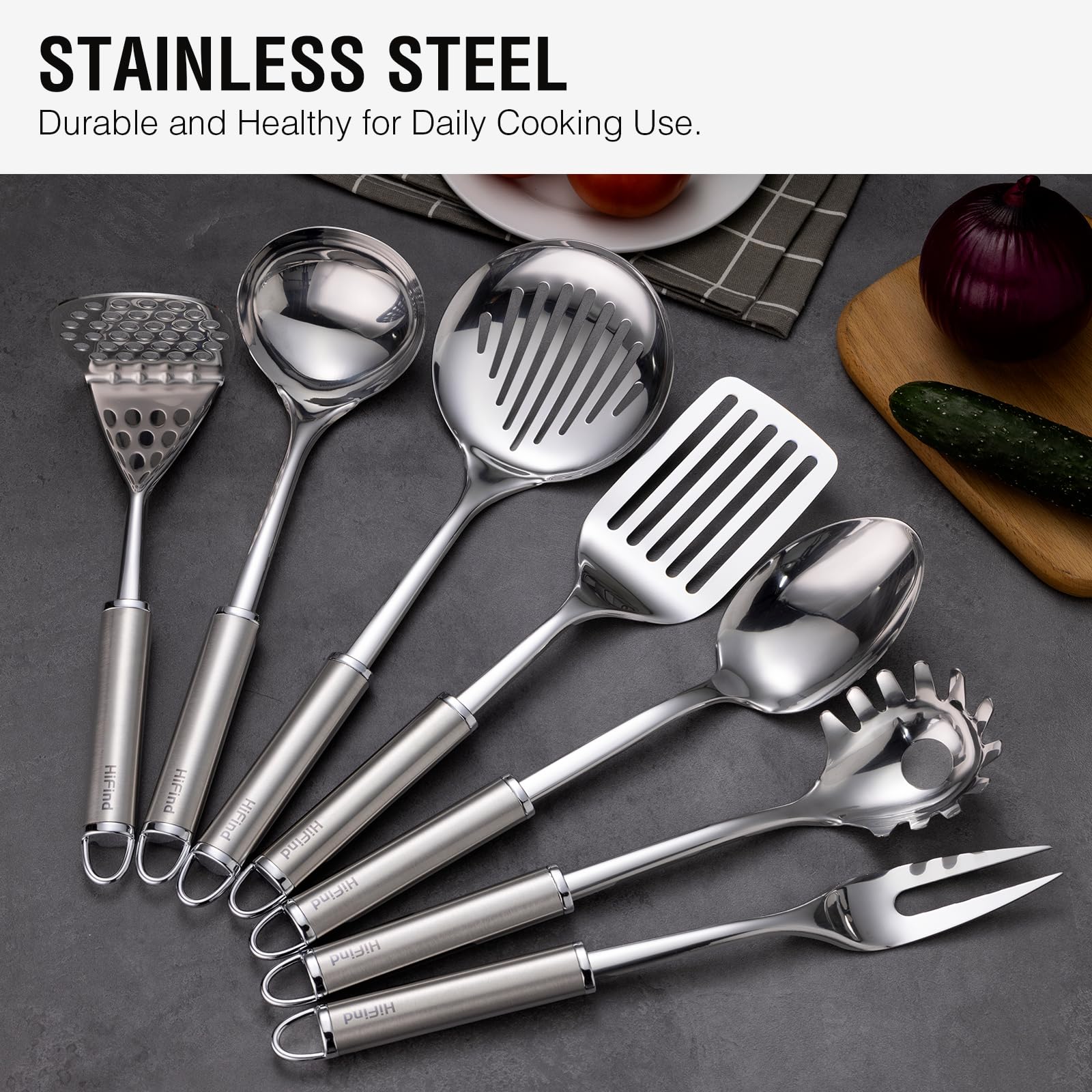HIFIND meat fork ready for grilling and carving tasks.