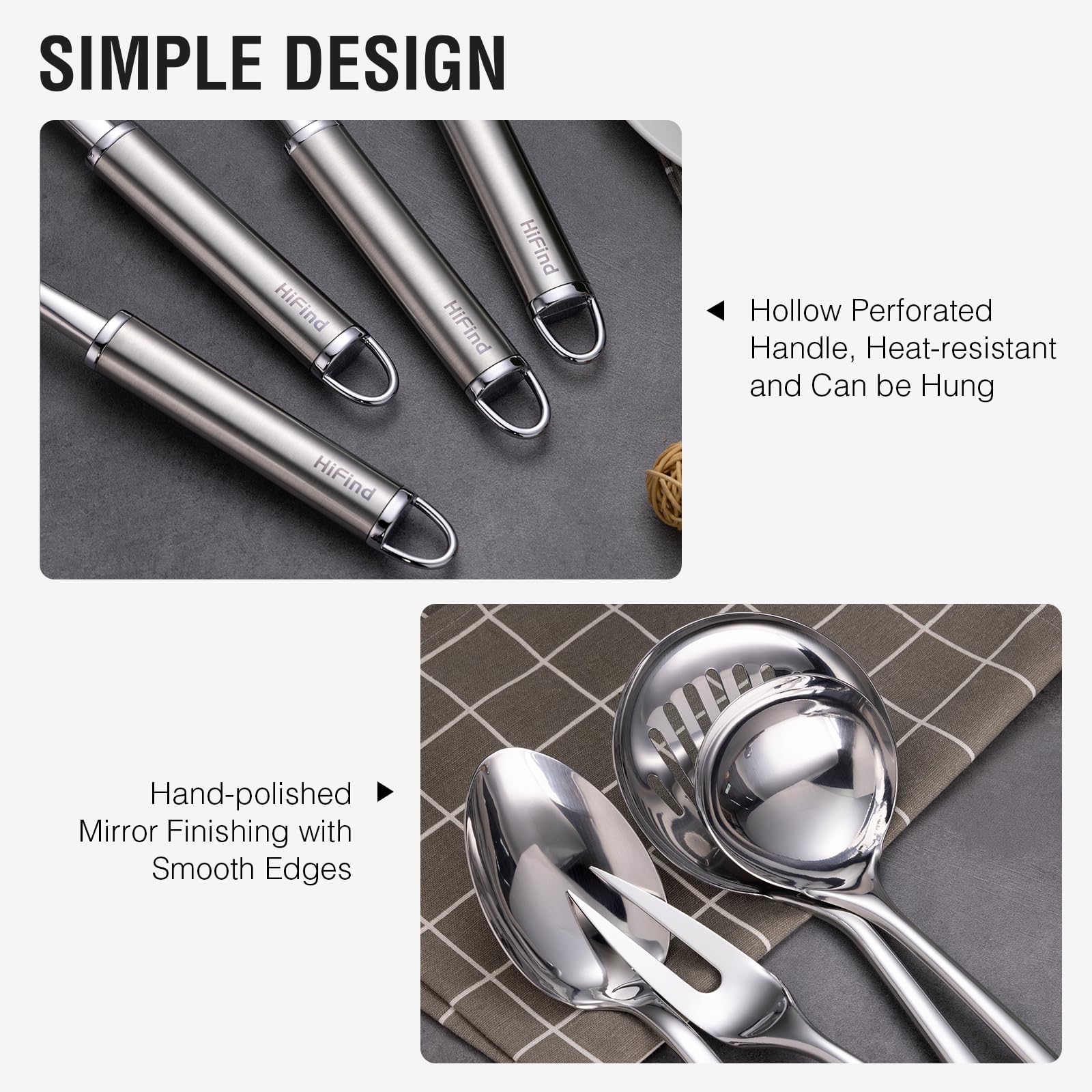 HIFIND slotted turner ideal for flipping and draining.