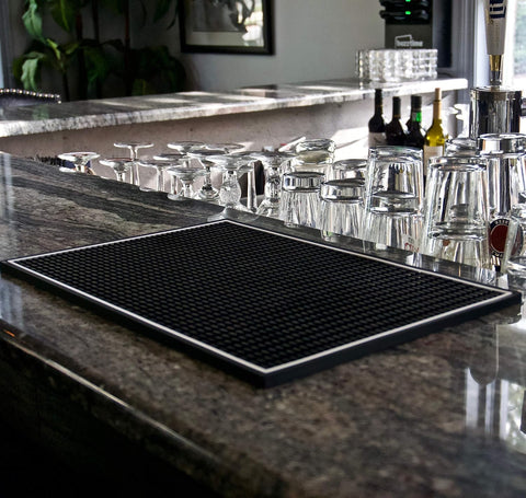 Highball & Chaser bar mat non-slip-back prevents mat movement