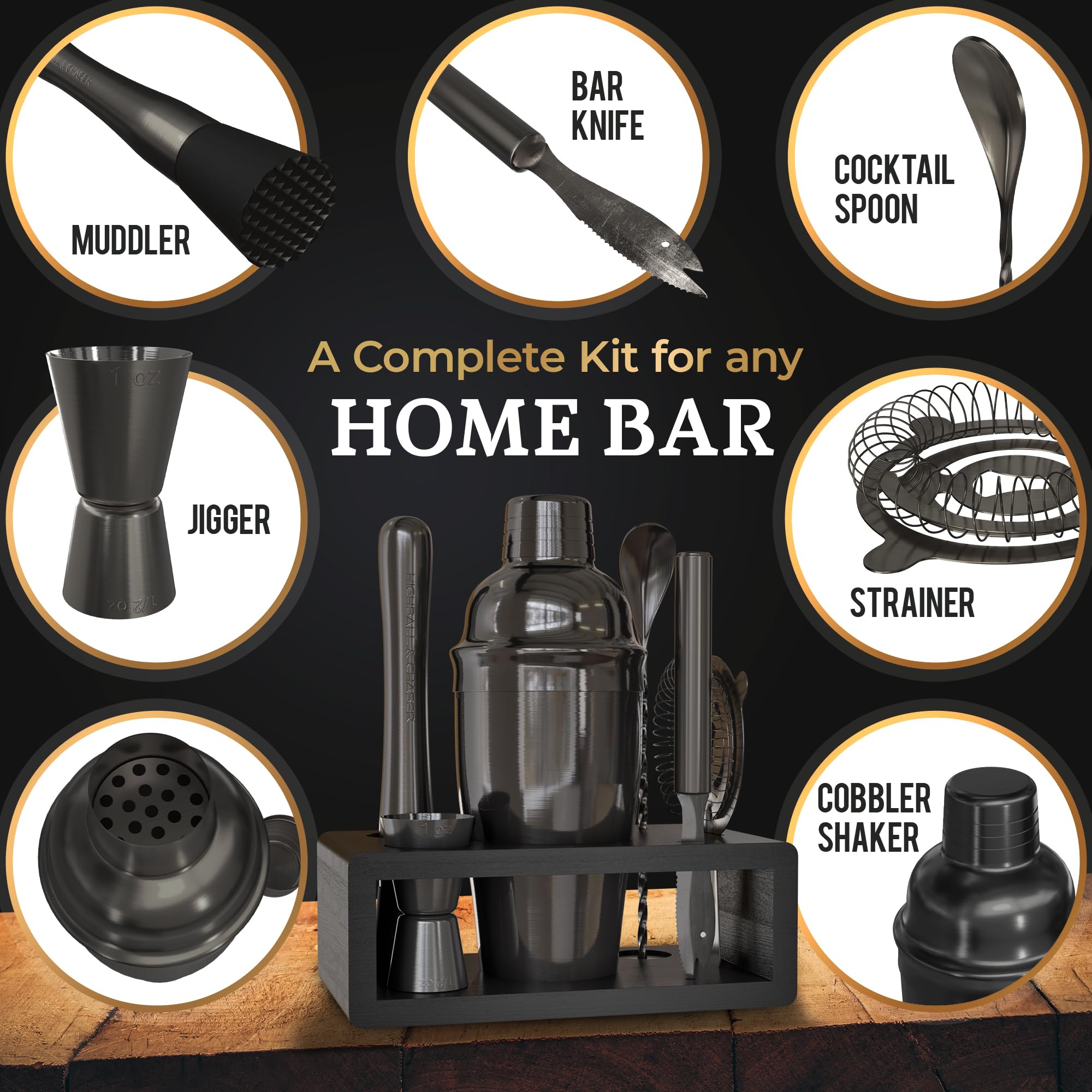 Highball & Chaser cobbler shaker with elegant design for stylish drinks