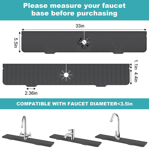 HighydroLED silicone splash guard behind faucet preventing drips