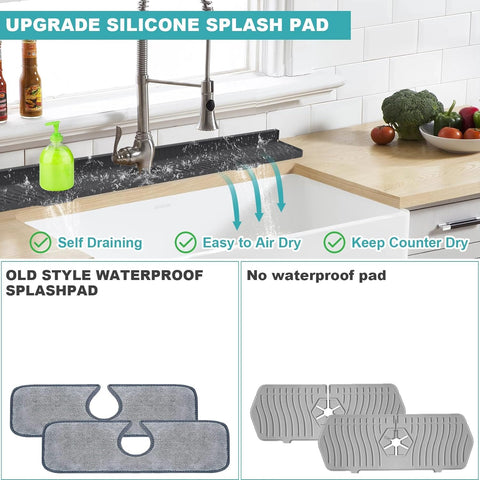 HighydroLED silicone water catcher behind faucet keeps area dry