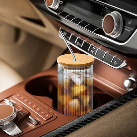 HIGIINC 16oz cup fits standard car cup holders for travel convenience.