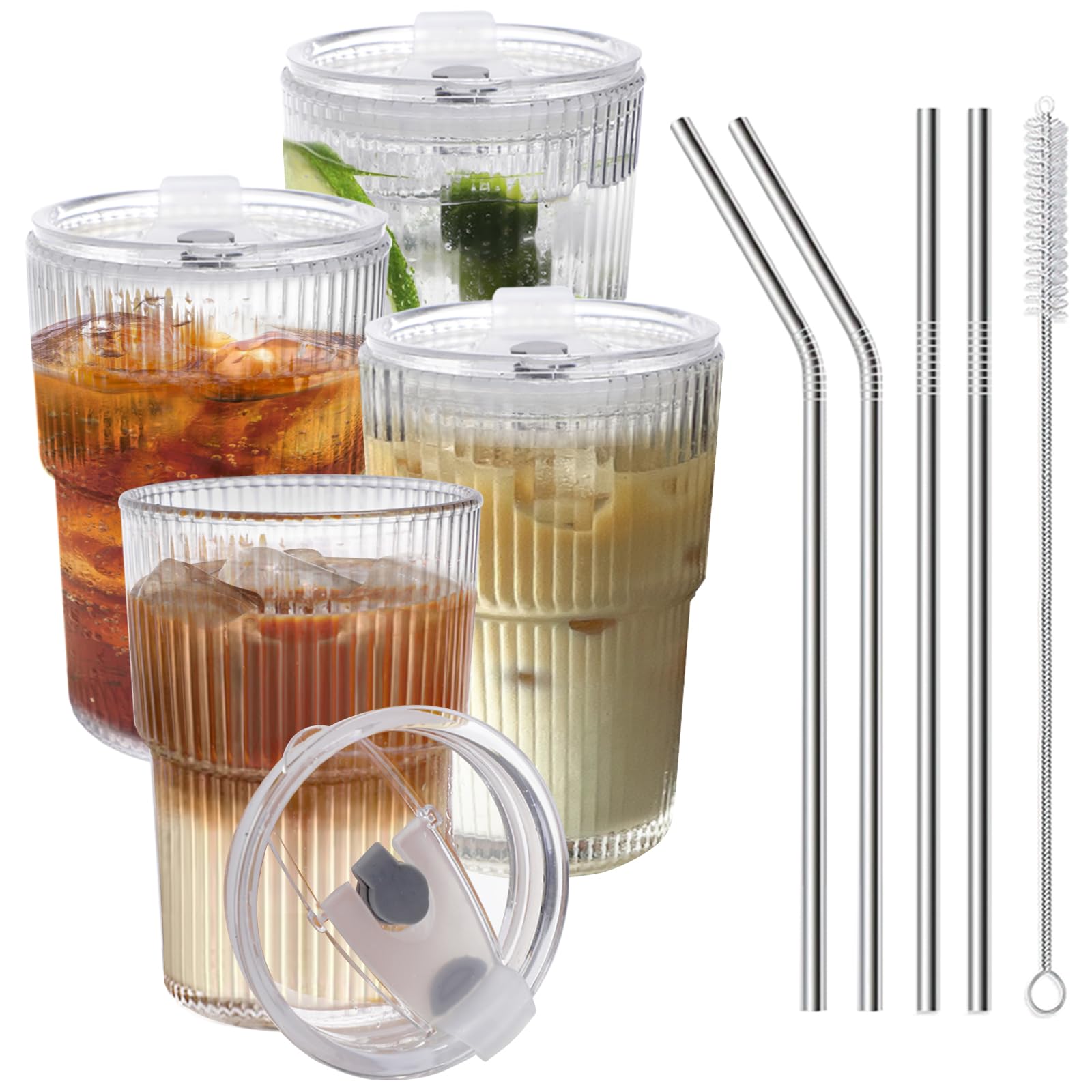HIGIINC iced coffee cups with lids and straws for spill-free on-the-go sipping