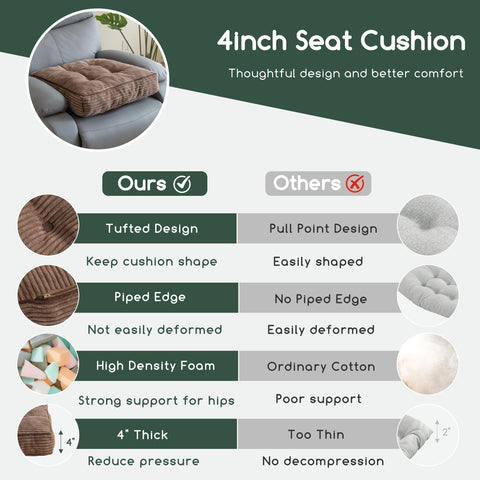 HIGOGOGO nail-fastening and piping detail keeps cushion neat and stylish.