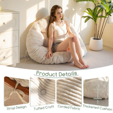 HIGOGOGO papasan cushion button tufted design adds elegant style