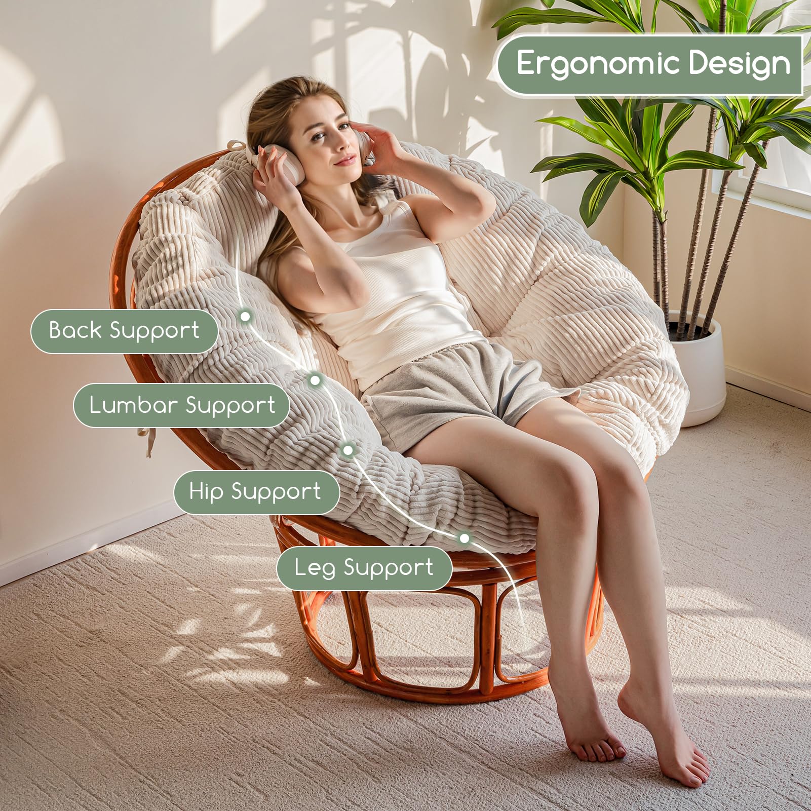 HIGOGOGO papasan cushion easy-care tips help maintain color and texture