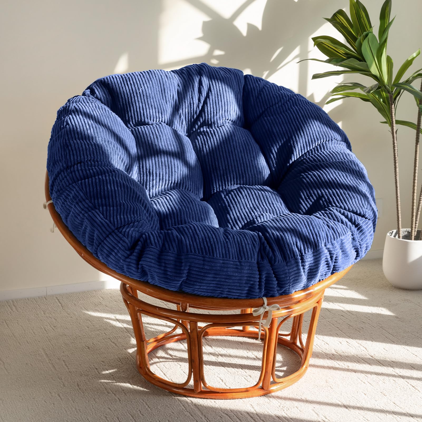 HIGOGOGO Papasan Cushion with corduroy cover for plush seating