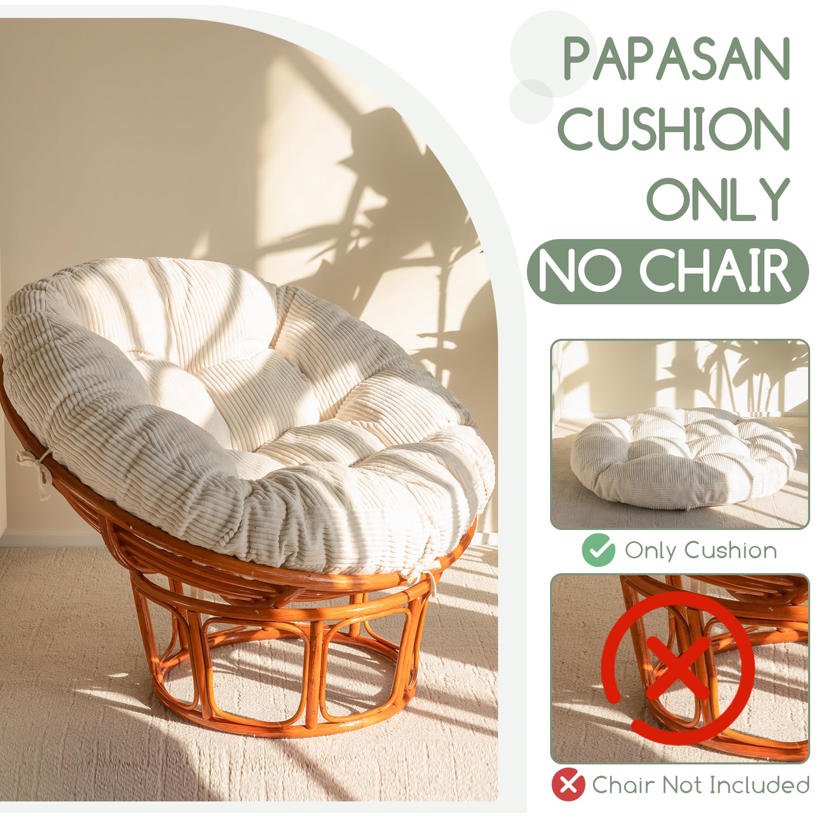 HIGOGOGO papasan cushion beige color coordinates with many decors