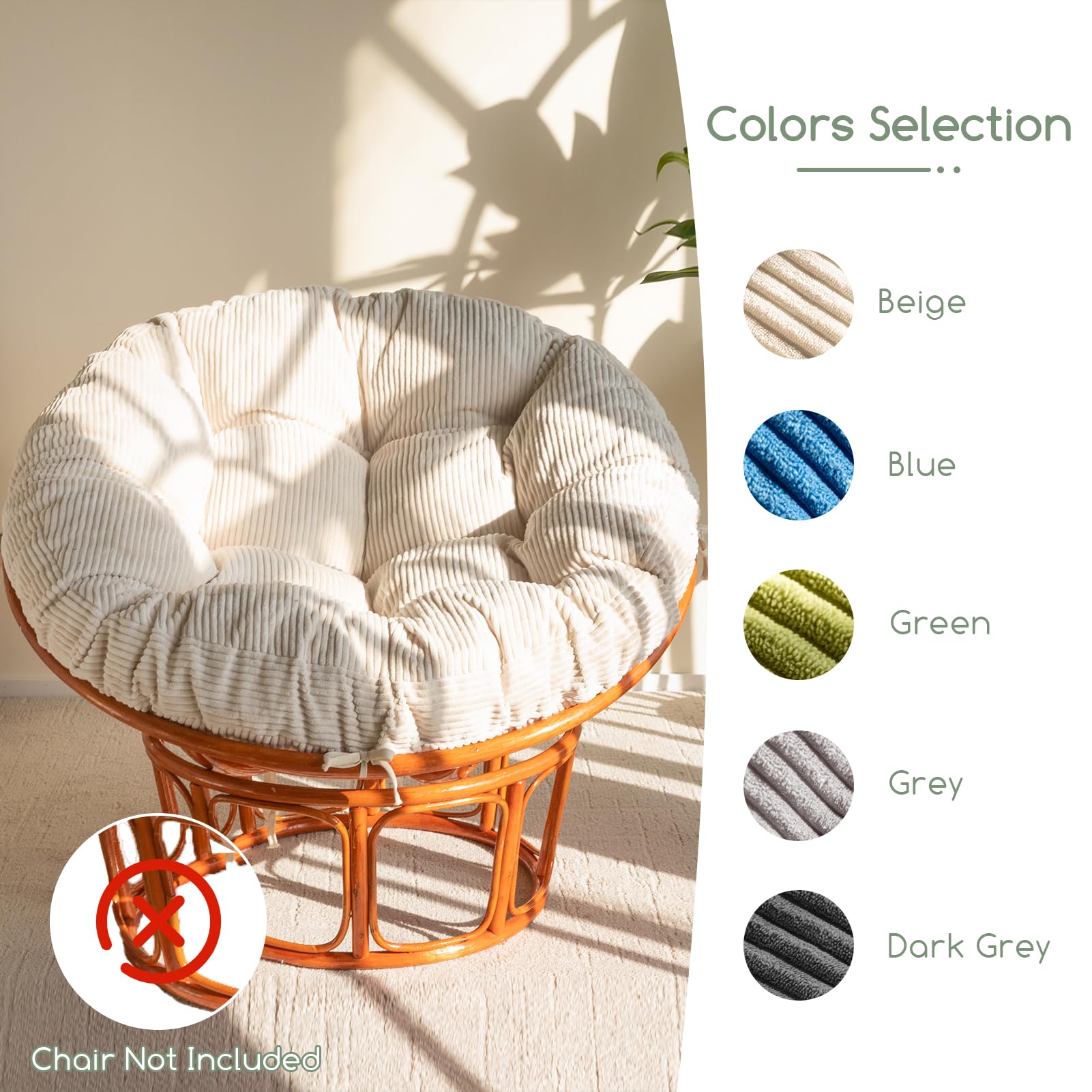 HIGOGOGO papasan cushion arrives as an overfilled, comfy seating option
