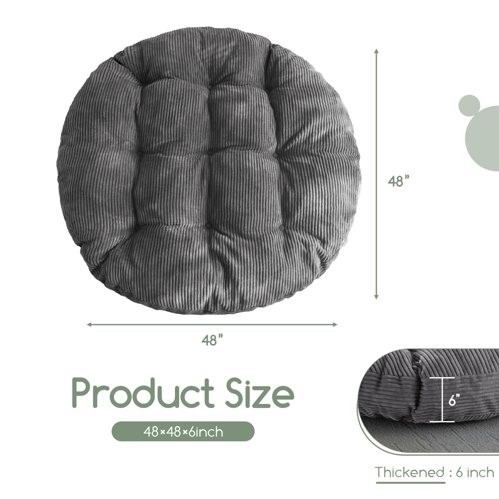 HIGOGOGO Papasan cushion shows soft shredded foam support for lasting comfort