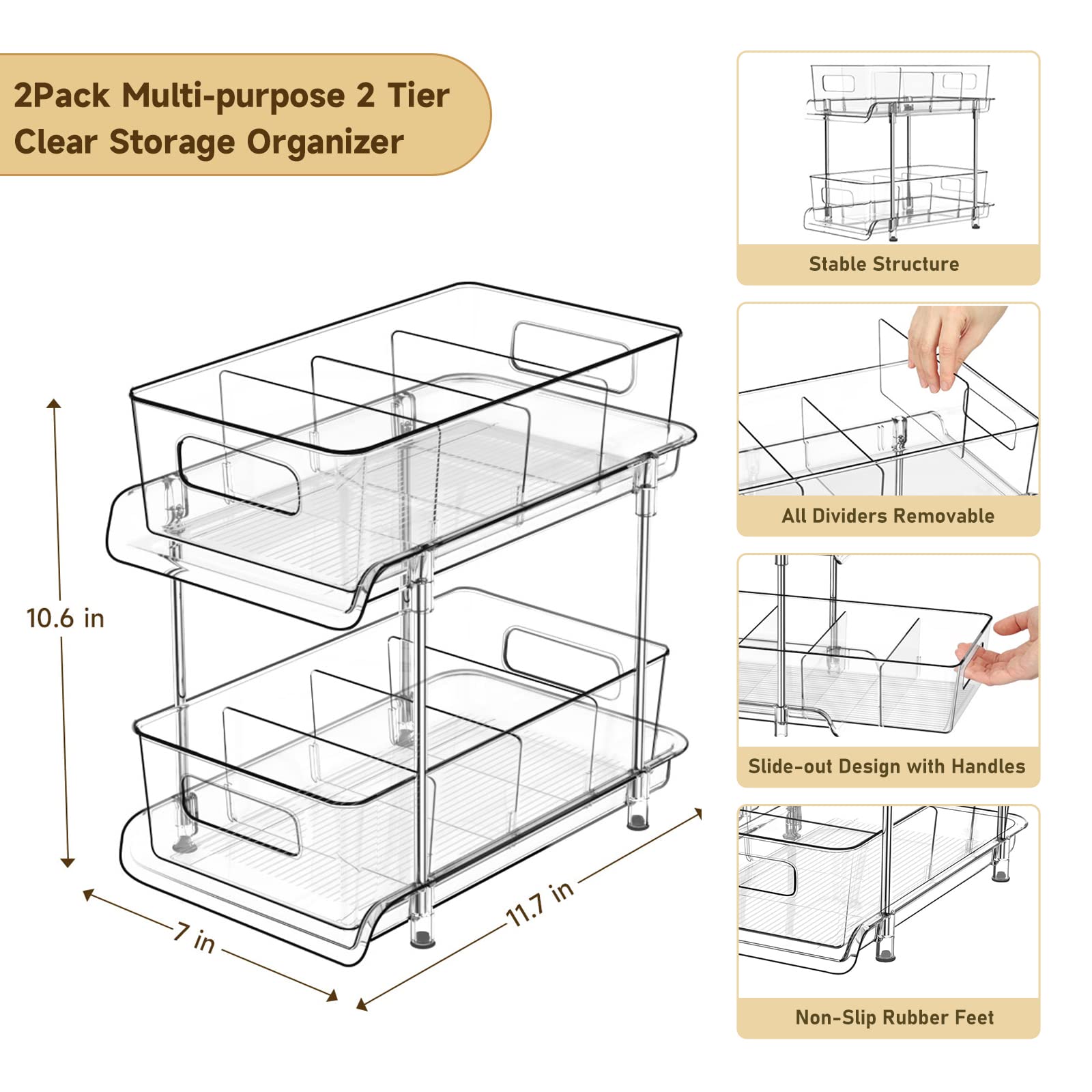HIHEGD clear sides design helps you find items at a glance