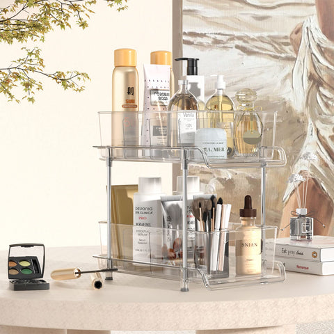 Versatile storage for bathroom, pantry, or office uses.