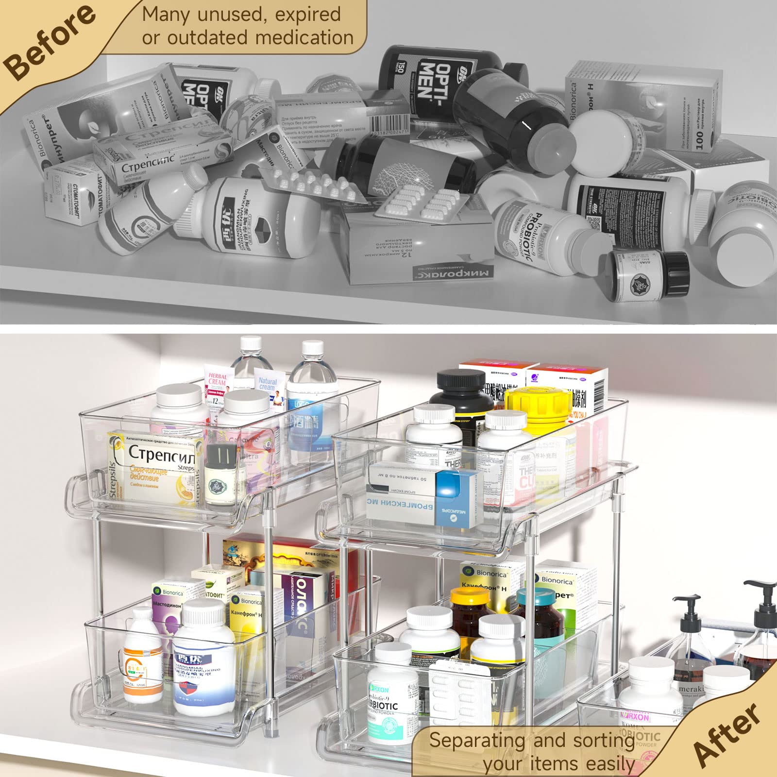 HIHEGD pull-out drawer with built-in handles for effortless access