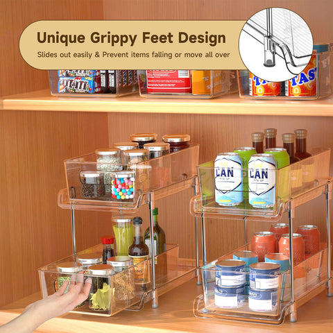 Crystal-clear panels help locate toiletries at a glance.