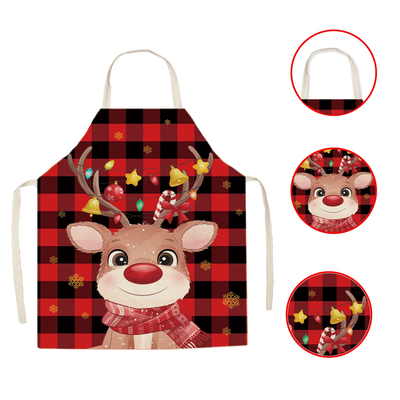 HIIXHC watercolor-style Christmas apron design enhances the festive kitchen ambiance.