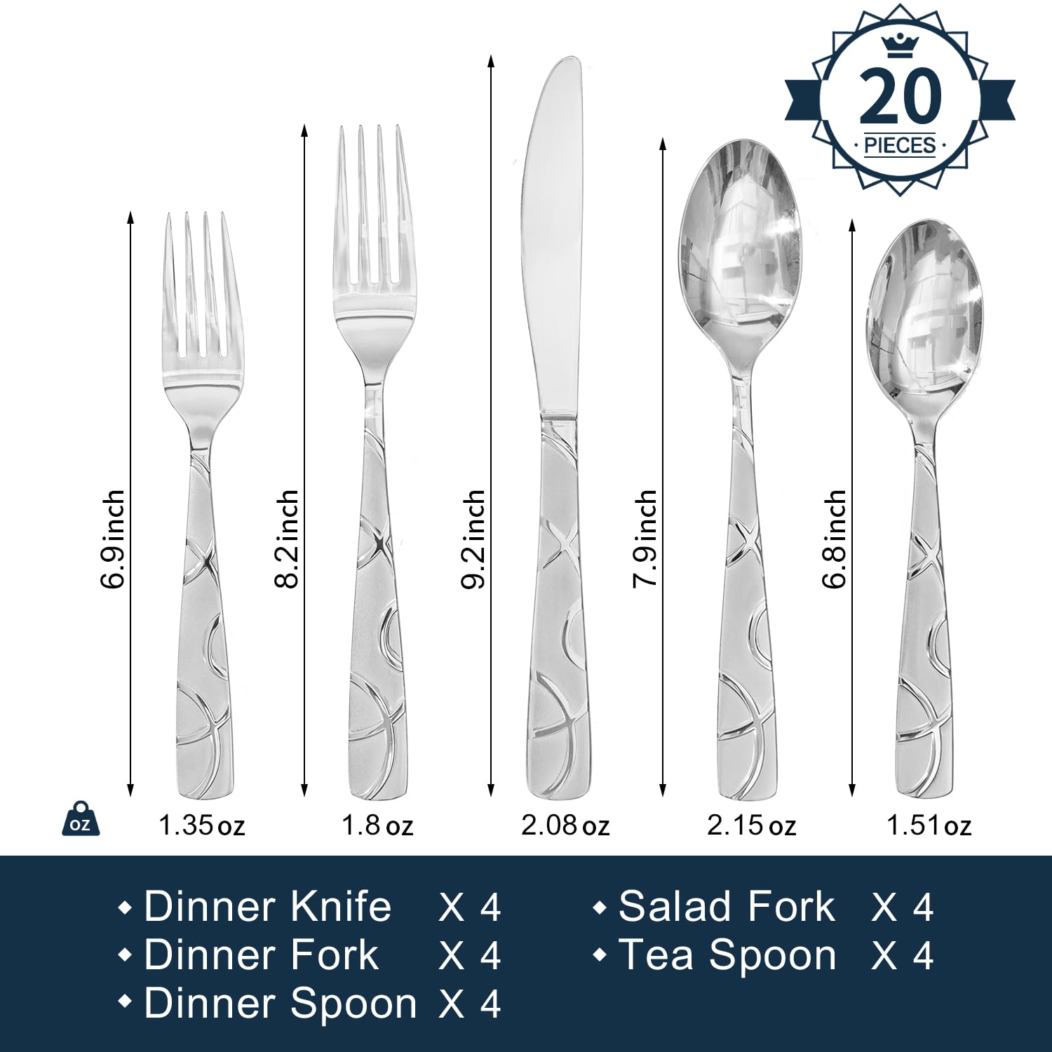 HIKAA dinner spoons with balanced weight for easy scooping