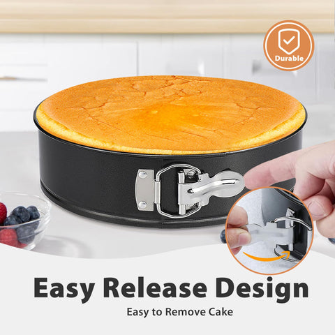 Hikolvol 9-inch cheesecake pan ideal for large cakes and tiers.