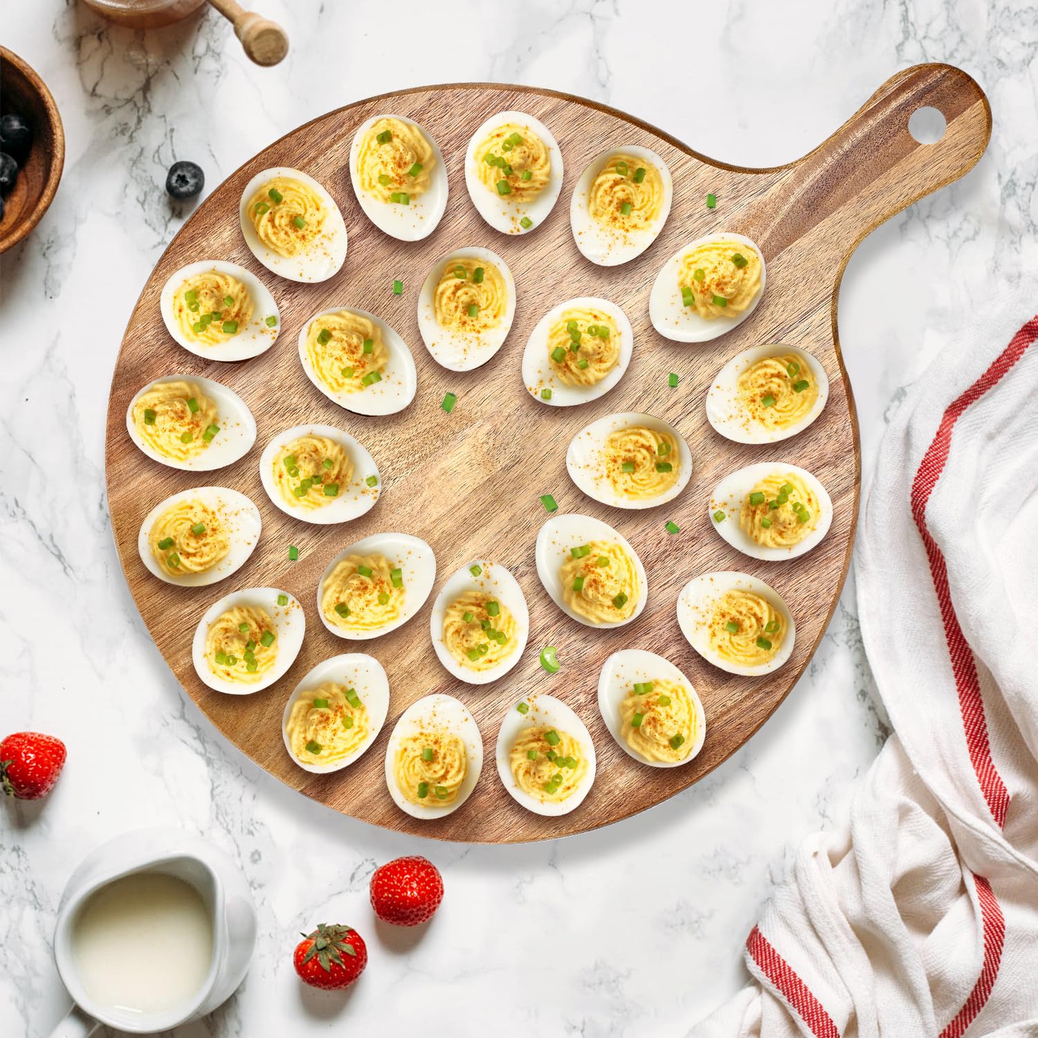 Hilislog Acacia egg platter for Easter table setups and festive gatherings.
